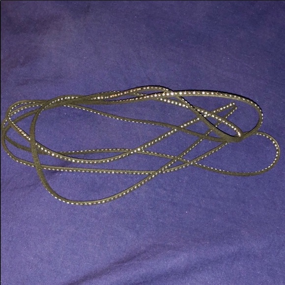 Silver Studded Black Velvet Choker Necklace - Picture 2 of 2